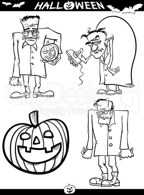 halloween cartoon themes for coloring book