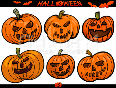 halloween cartoon themes set