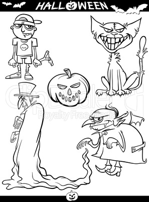 halloween cartoon themes for coloring book