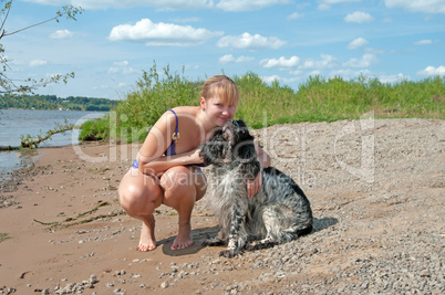 Girl and dog.