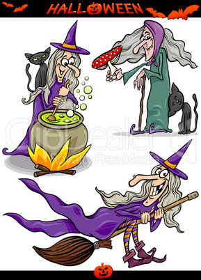 halloween cartoon spooky themes set