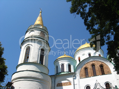 beautiful christian church on the background of blue sky