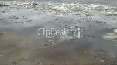 ice floe floats in water
