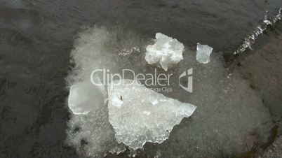 ice floe floats in water