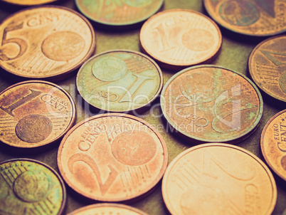 retro look euro coins