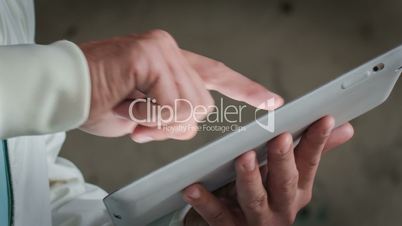 man working with a tablet