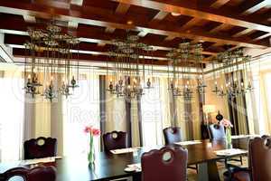 the restaurant interior of luxury hotel, ras al khaimah, uae