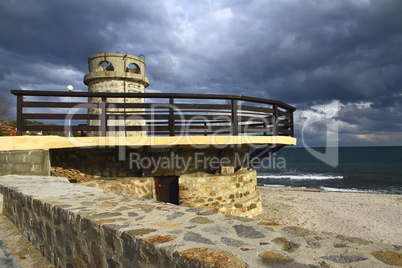 lighthouse on the coast. taken on a sunny day on a background of lighthouse on the coast. taken on a sunny day on a background of
