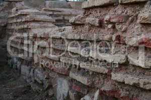 the ancient wall that archaeologists have found.