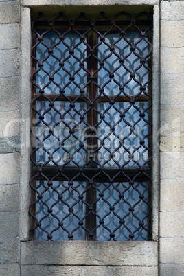 window in old stone building