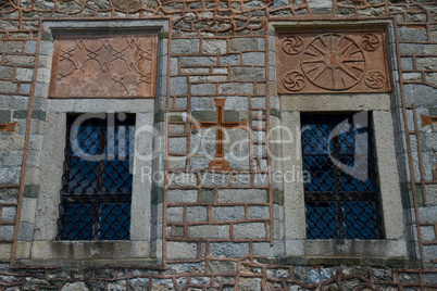 windows in old stone building