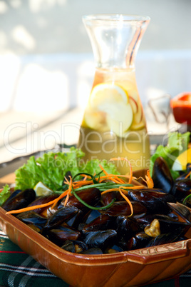 mussels on the plate