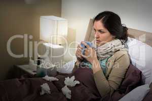 Caucasian woman having bad cold