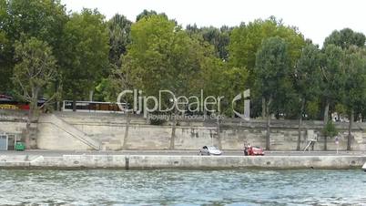 Cruise boat on the beautiful River Seine, Paris, France. (PARIS BOAT TOURS--1)