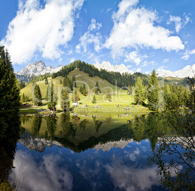 Little alpine lake in Austria