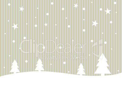 Elegante Weihnachtskarte mit verschneiter Winterlandschaft