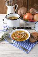 vegetarian parasol mushroom soup