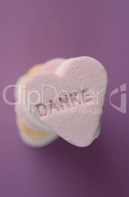 Heart shaped candy