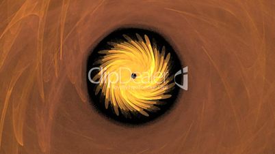 Abstract Rotating Orange Object on Black