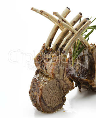 racks of roasted lamb ribs
