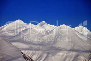 snowy mountains in morning