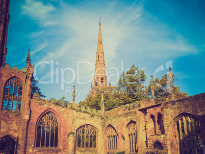 retro look coventry cathedral ruins