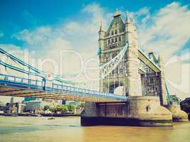 vintage look tower bridge, london