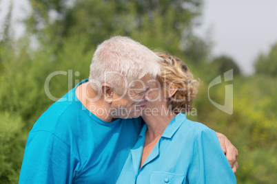 senior couple walking