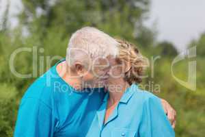 senior couple walking