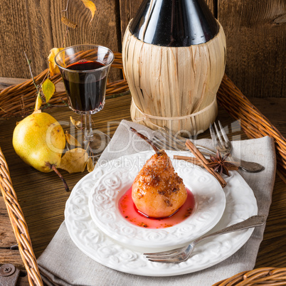 pears in red wine