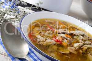 vegetarian parasol mushroom soup