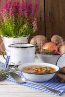 vegetarian parasol mushroom soup