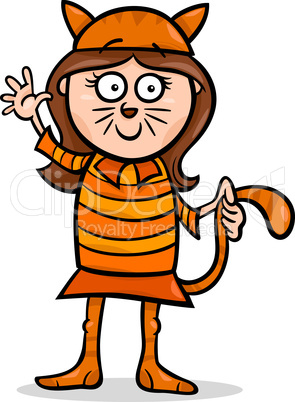 girl in cat costume cartoon