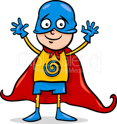 boy in hero costume cartoon