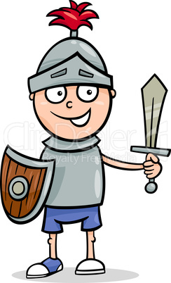 boy in knight costume cartoon