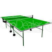 ping pong green table tennis. vector illustration.