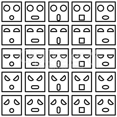 icons of smiley emotion faces. vector illustration.