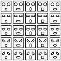 icons of smiley emotion faces. vector illustration.