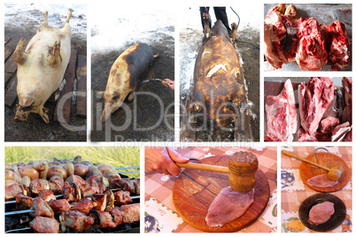 process whith passes meat from the slaughter to fresh dish
