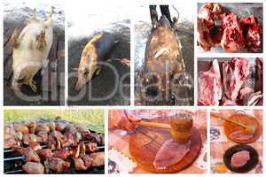 process whith passes meat from the slaughter to fresh dish