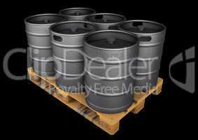 EPAL pallet with beer kegs