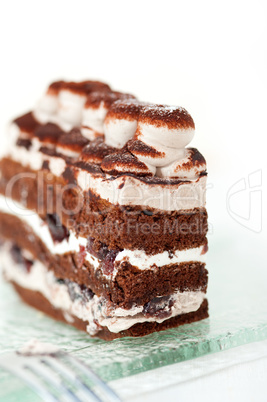 whipped cream dessert cake slice