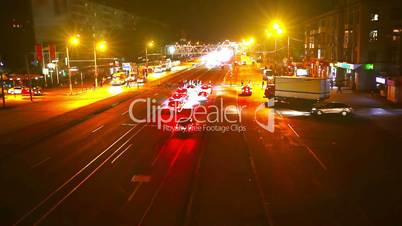 timelapse traffic of the city at night