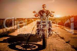 biker on a motorcycle