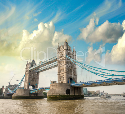 Beautiful view of magnificent Tower Bridge, icon of London, UK.