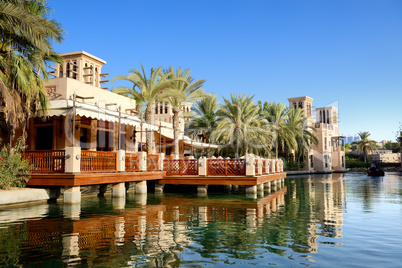 view of the souk madinat jumeirah, dubai, uae