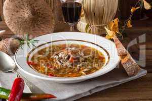 parasol mushroom soup