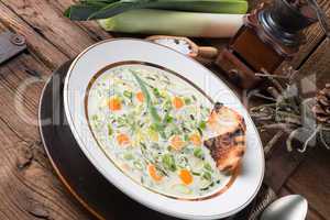 leek cheese soup