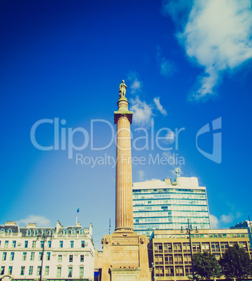 retro looking scott monument, glasgow