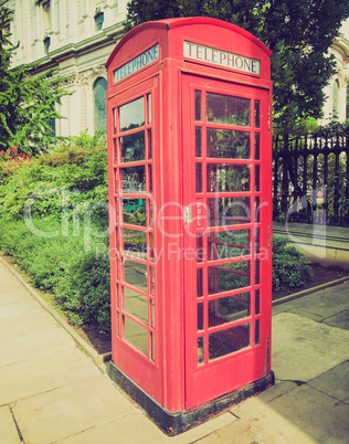 vintage look london telephone box